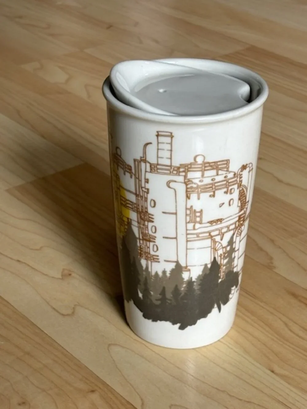 Starbucks 2015 Seattle Gas Works Park ceramic traveler mug